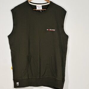 Vintage Tommy Hilfiger Athletics Cut Off Sweatshirt X-Large Black NWT